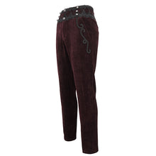 Load image into Gallery viewer, PT22602 Wine Gothic high waist chenille men's trousers