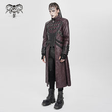 Load image into Gallery viewer, CT26902 Punk pleated leather long coat