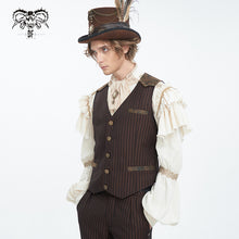 Load image into Gallery viewer, WT08702 Brown Steampunk gentleman striped vest