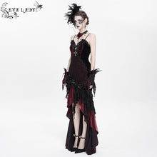 Load image into Gallery viewer, ESKT06302 Red Gothic fishtail dress with suspenders