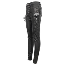 Load image into Gallery viewer, PT205 Side straps Thigh mesh women's leather trousers