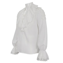 Load image into Gallery viewer, SHT10902 White Gothic V-neck chiffon shirt