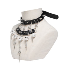 Load image into Gallery viewer, AS292 Punk-style choker with skull pendant