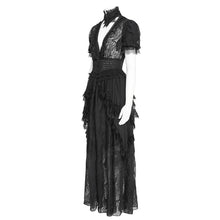 Load image into Gallery viewer, ESKT082 Gothic Branch-Embroidered Chiffon Long Cardigan Dress