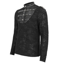 Load image into Gallery viewer, TT260 Punk knitted small stand collar men's T-shirt