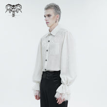 Load image into Gallery viewer, SHT08302 white daily Gothic Lantern Sleeve Shirts