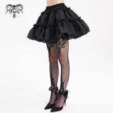 Load image into Gallery viewer, SKT226 black lolita women Organza gathered puffy bustle A line skirt