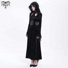 Load image into Gallery viewer, CT26001 Gothic shiny velvet halterneck hooded jacket