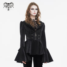 Load image into Gallery viewer, CT211 Patterned leather lace bell-sleeve jacket