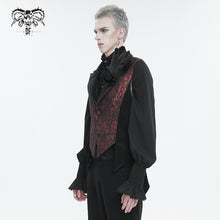 Load image into Gallery viewer, WT07602 wine Gothic jacquard peak lapel swallowtail men's suit vest