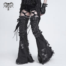 Load image into Gallery viewer, AS313 Distressed long denim leg warmers (punk style)