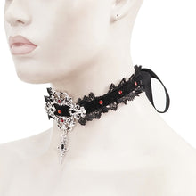 Load image into Gallery viewer, AS168 Gothic Lace velvet necklace with pendant