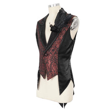 Load image into Gallery viewer, WT07602 wine Gothic jacquard peak lapel swallowtail men's suit vest