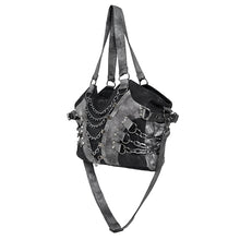 Load image into Gallery viewer, AS271 Punk-Style Woven Crossbody Bag featuring Gold-Stamped Twill and Faux Leather