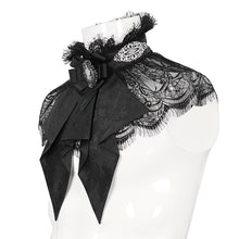 Load image into Gallery viewer, AS15401 Black Gothic Court Style Cameo Lace Bow Tie