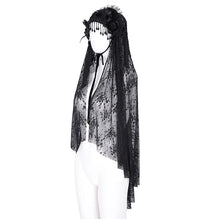 Load image into Gallery viewer, AS204 Gothic flower net tassel long veil