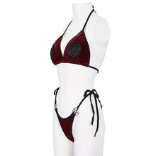 Load image into Gallery viewer, SST02502 red Pentagram Velvet sexy lingerie