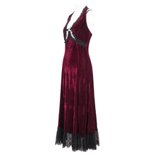 Load image into Gallery viewer, ESKT04302 Red Velvet halterneck strappy dress
