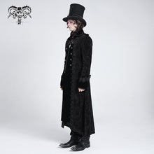 Load image into Gallery viewer, CT26201 Black Gothic paisley jacquard fleece long coat