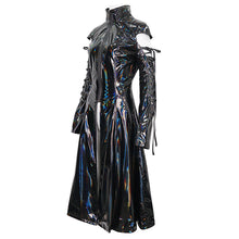 Load image into Gallery viewer, CT210 Patent leather strappy zipper long coat