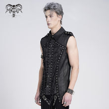 Load image into Gallery viewer, SHT134 Snake-print faux leather woven punk shirts