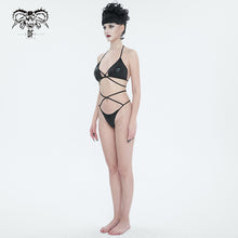 Load image into Gallery viewer, SST024 Pentagram Print lace up Swimsuit Set