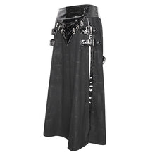 Load image into Gallery viewer, SKT187 glued cross pattern stitching leather men's kilt