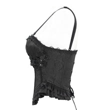 Load image into Gallery viewer, CST00801 Gothic Lace Up Rose Jacquard Pleated Suspender Corset