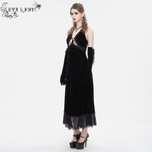 Load image into Gallery viewer, ESKT04301 Velvet halterneck strappy dress