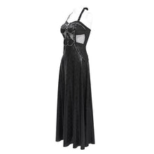 Load image into Gallery viewer, SKT229 Punk halter neck rubberized floral dress