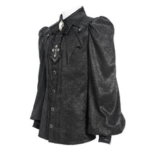 Load image into Gallery viewer, SHT15401 Gothic Long-Sleeve Pleated Shirt with Bat-Wing Shoulder Flaps