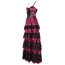 Load image into Gallery viewer, SKT22402 red party Gothic long suspender dress