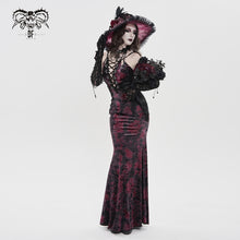 Load image into Gallery viewer, SKT25302 Gothic Velvet Strappy Dress with Side Seam Pleats