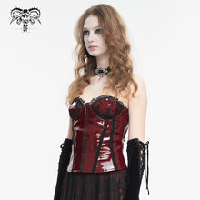 Load image into Gallery viewer, CST00602 Red patent leather strappy corset