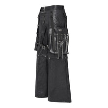 Load image into Gallery viewer, PT287 Pleated faux leather woven punk wide-leg pants