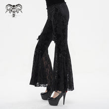 Load image into Gallery viewer, EPT01401 Black Gothic velveteen embossed flared pants