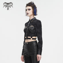 Load image into Gallery viewer, SHT107 Leather paneled rivets studded shirt