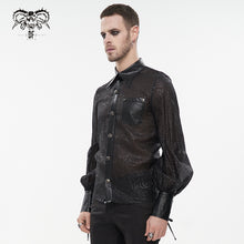 Load image into Gallery viewer, SHT085 Punk tree-grain see-through shirt