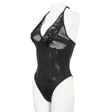 Load image into Gallery viewer, SST022 Skull Mesh Knit Halter Swimsuit