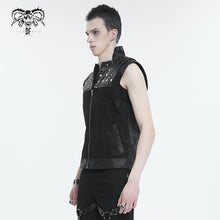Load image into Gallery viewer, WT075 heat seal backing Cross Pattern Horn Rivet Men's Vest
