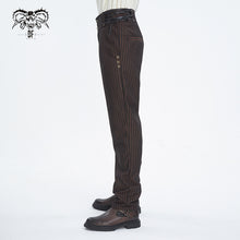 Load image into Gallery viewer, PT24802 COFFEE Steampunk striped suit trousers
