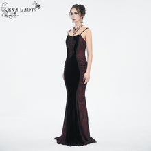 Load image into Gallery viewer, ESKT046 Gothic velvet lace tube top fishtail dress