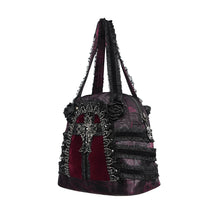 Load image into Gallery viewer, AS29702 Wine Small Gothic-style pleated-pattern handbag