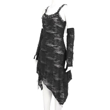Load image into Gallery viewer, SKT190 Punk ripped knitted belted slip dress
