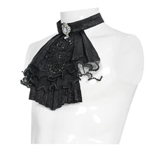 Load image into Gallery viewer, AS28801 Black Glossy irregular pleated woven Gothic shirt bow tie