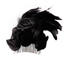 Load image into Gallery viewer, AS001 Devil fashion headwear sexy women Gothic black roses feather hairpin