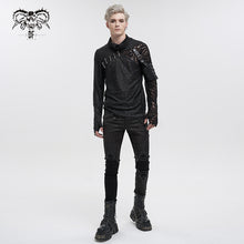 Load image into Gallery viewer, TT229 Punk Asymmetric Sleeve Turtleneck T-Shirt