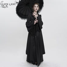 Load image into Gallery viewer, ECT012 GOTHIC women black jacquard thin long coat