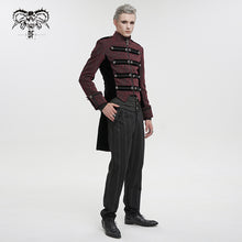 Load image into Gallery viewer, CT19902 Gothic dark pattern four-breasted black and red coat