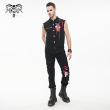 Load image into Gallery viewer, SHT093 Heart Printing Sleeveless Men's Punk Shirt